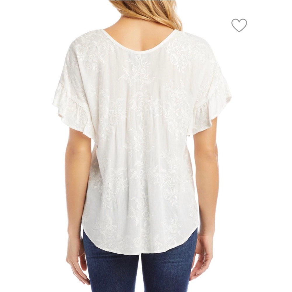 Karen Kane Beachcomber Embroidered Floral Top S - Picture 2 of 7